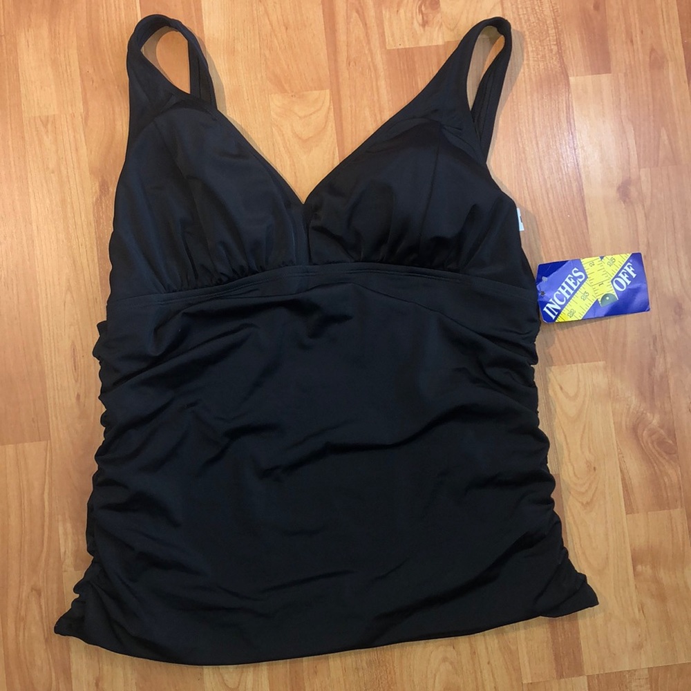 Inches off black spandex swimsuit top